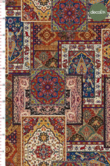 Patchwork Halı Desenli Dijital Baskılı Kumaş