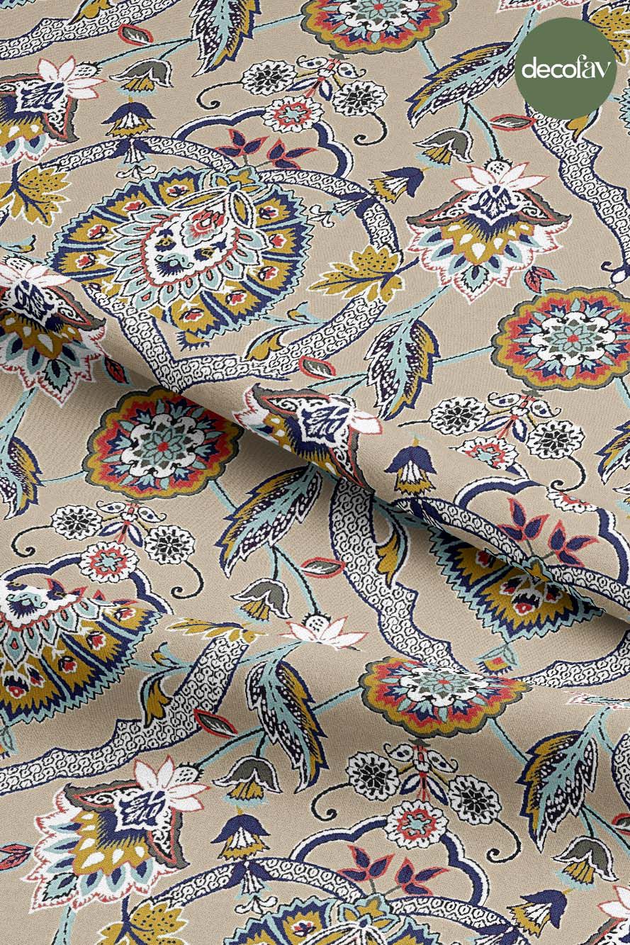 Topkapı Motif Desenli Dijital Baskılı Kumaş