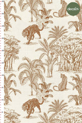 Vintage Yaban Orman Desenli Toile Tarzı Dijital Baskılı Kumaş