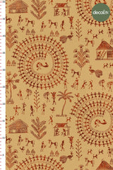 Tribal Etnik Hikaye Desenli Dijital Baskılı Kumaş