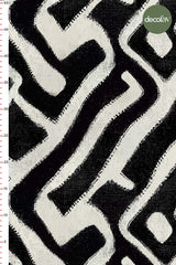 Tribal Ritm Soyut Desenli Dijital Baskılı Kumaş