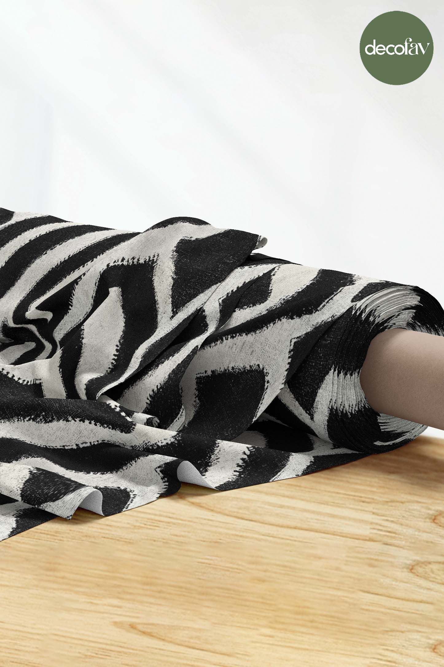 Tribal Ritm Soyut Desenli Dijital Baskılı Kumaş