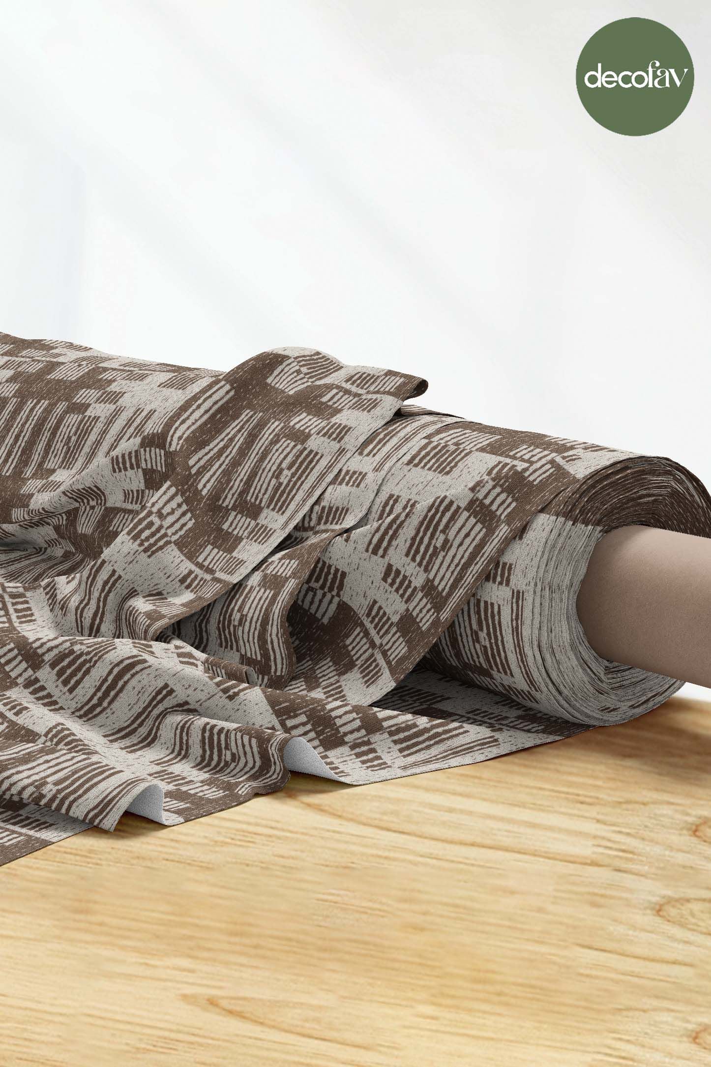 Ethnic Square Geometric Patterned Digital Printed Fabric