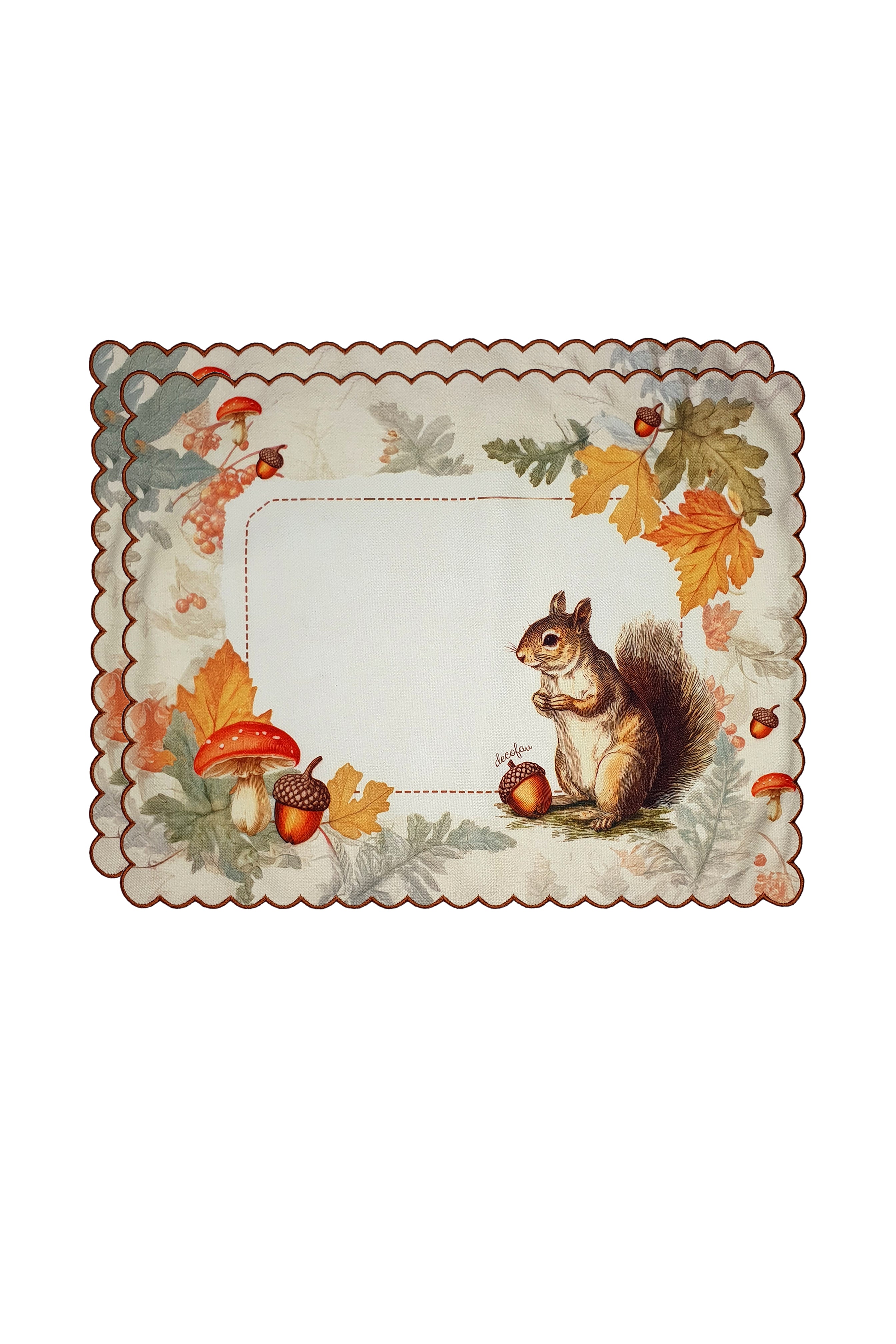 Orman Hikayesi – Sincap ve Meşe Palamudu Nakış Kenar Amerikan Servis 2 Adet