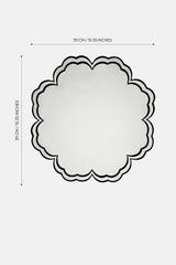 Bloom Beyaz Suni Deri Nakışlı Amerikan Servis 2 Adet