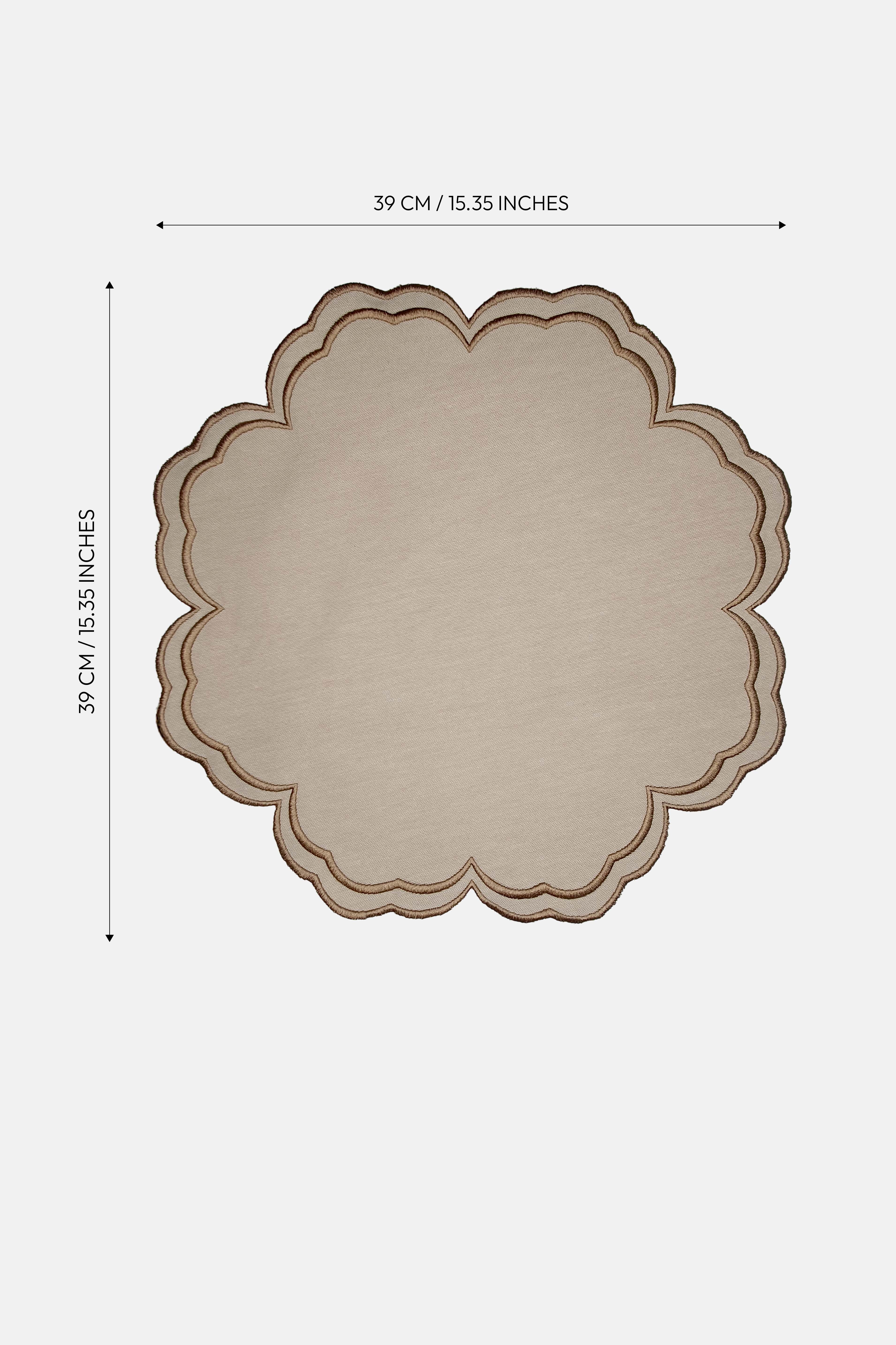 Bloom Bej Kumaş Nakışlı Amerikan Servis 2 Adet