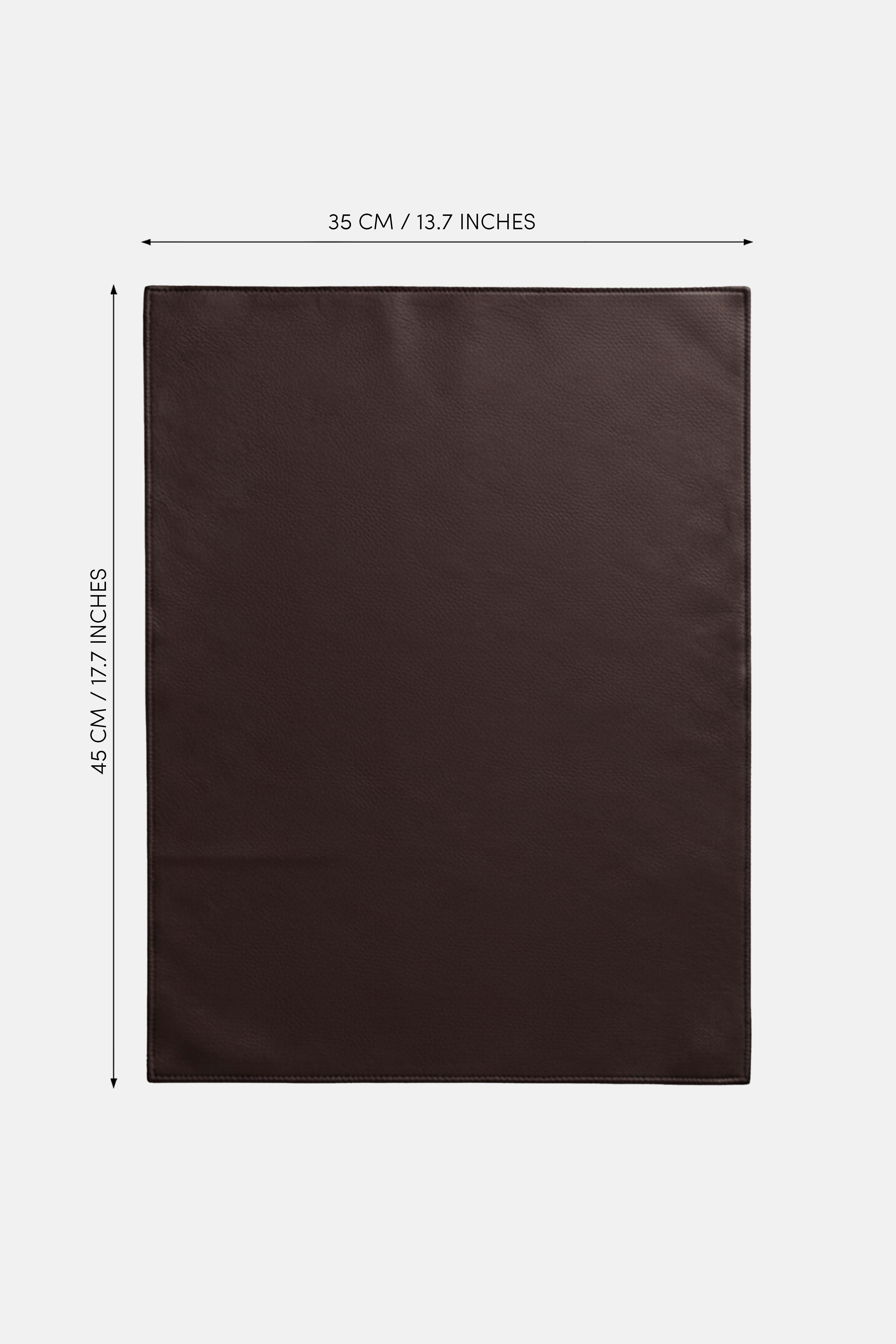 Block Kahverengi Suni Deri Nakışlı Amerikan Servis 2 Adet