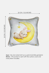Moon & Star Bunnies – İkili Set Petek Dokulu İç Dolgulu Çocuk Kırlenti (32x32 cm)