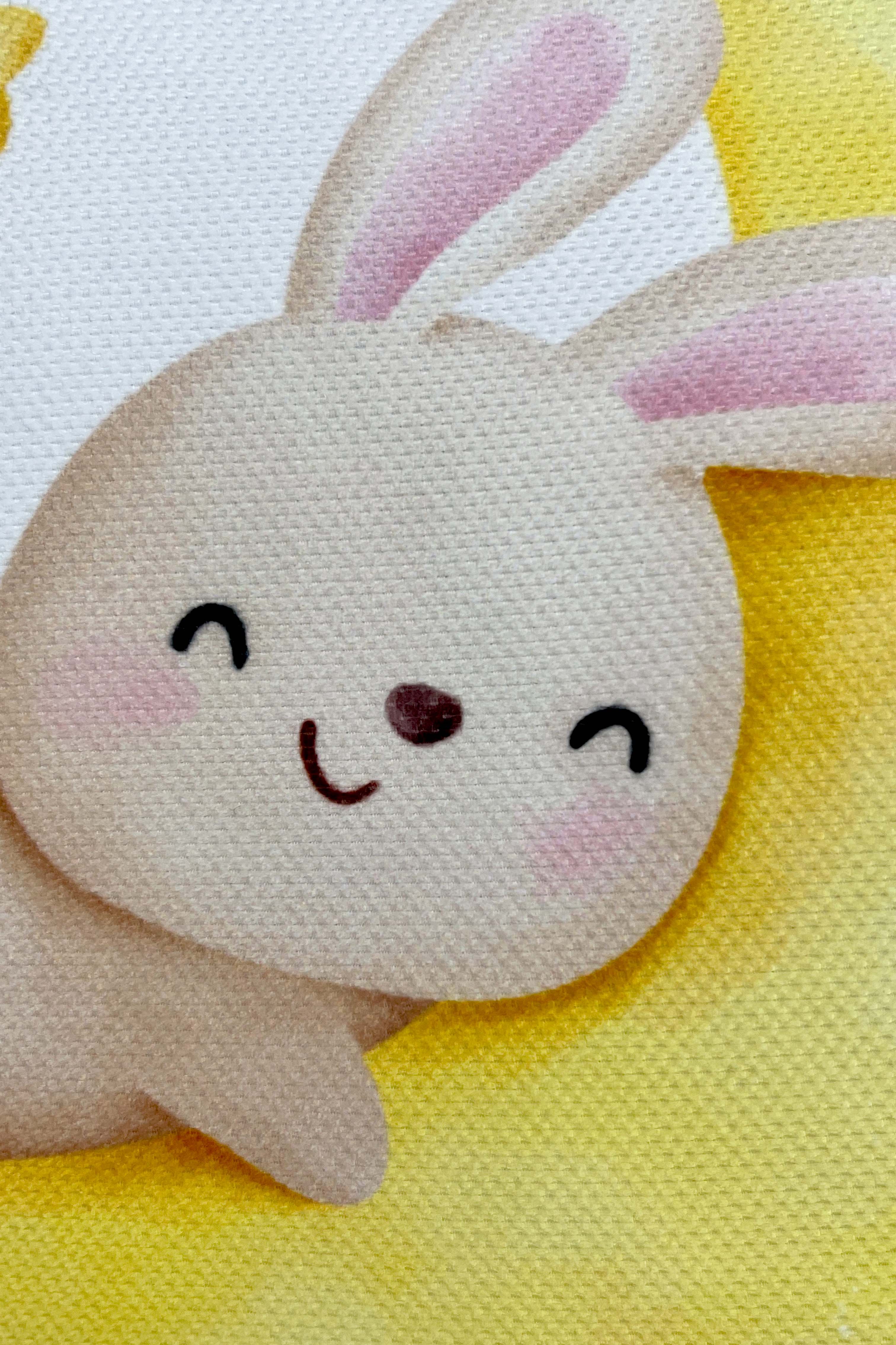 Moon & Star Bunnies – İkili Set Petek Dokulu İç Dolgulu Çocuk Kırlenti (32x32 cm)