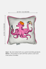 Artist Octopus – Sanatçı Ahtapot İç Dolgulu Petek Dokulu Çocuk Kırlenti (32x32 cm)