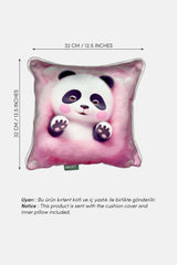 Panda Love – İç Dolgulu Dijital Baskılı Kadife Çocuk Kırlenti (32x32 cm)