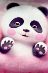Panda Love – İç Dolgulu Dijital Baskılı Kadife Çocuk Kırlenti (32x32 cm)