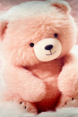 Teddy Snuggle – Ayıcık Temalı İç Dolgulu Dijital Baskılı Kadife Çocuk Kırlenti (32x32 cm)