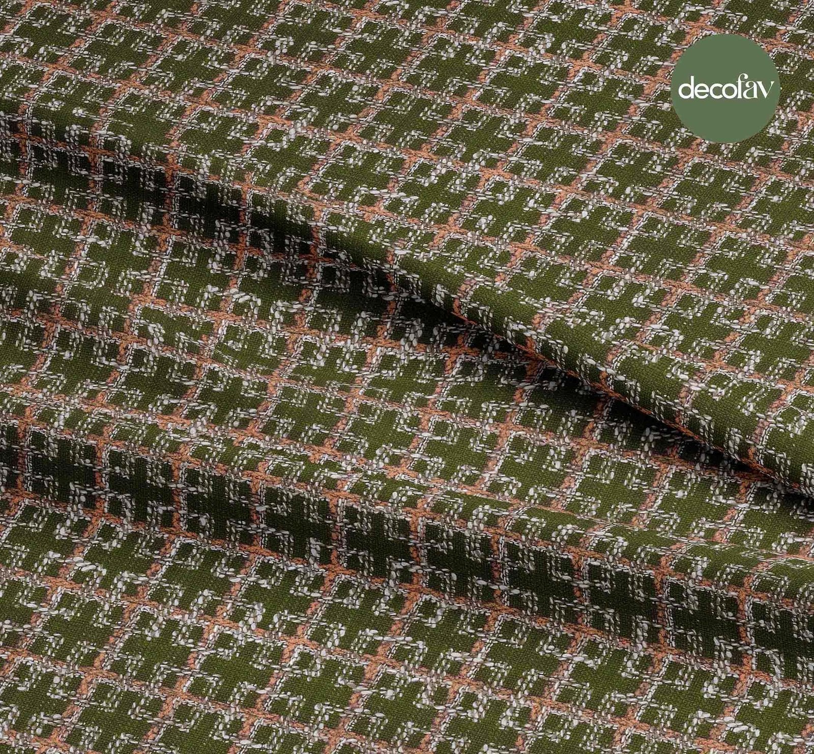 Şanel Dokuma Kumaş Görüntülü Ekose Desenli Dijital Baskılı Kumaş