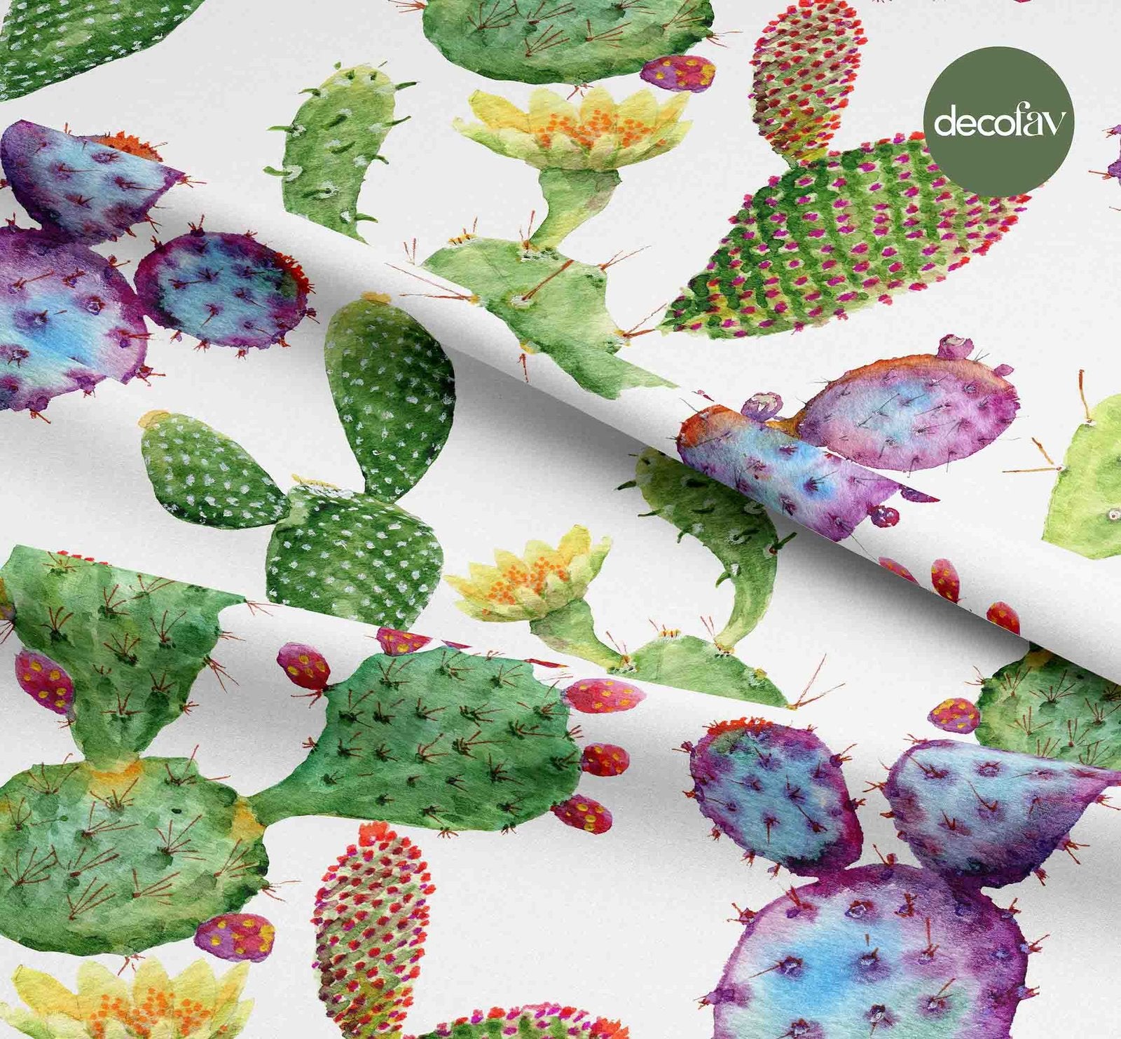 Cactus Patterned Digital Printed Fabric