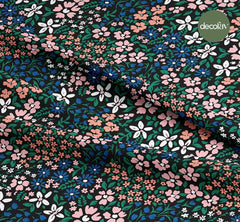 Sulu Boya Elle Çizilmiş Çıtır Çiçek Desenli Dijital Baskılı Kumaş