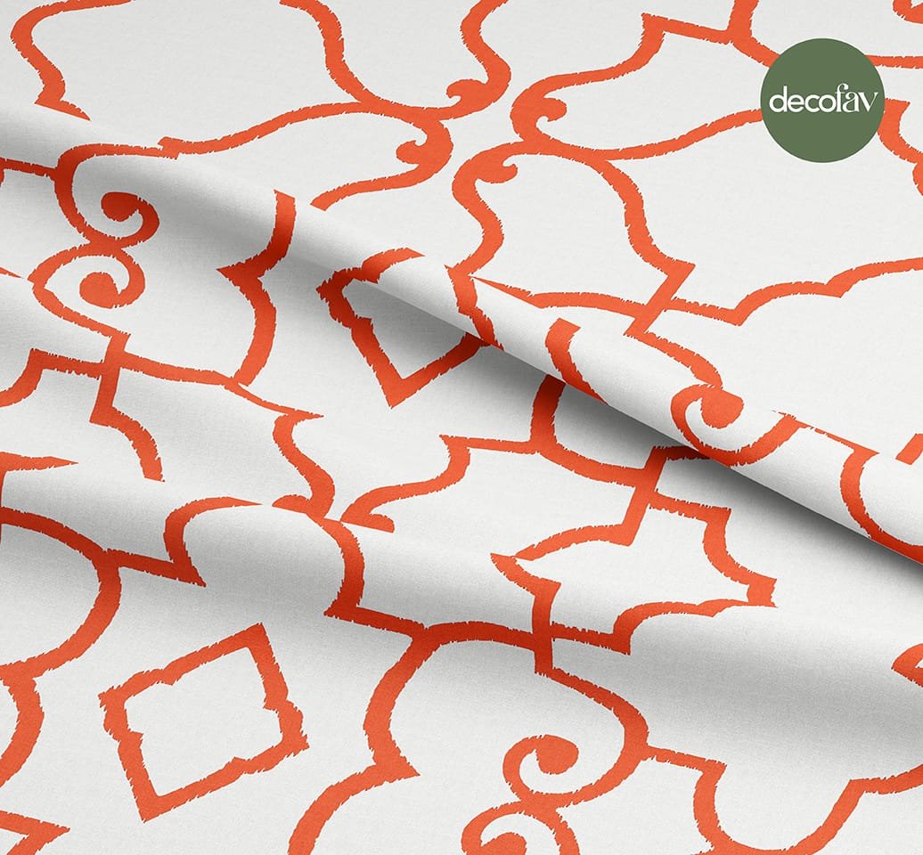 Oryantal Barok Desenli Dijital Baskılı Kumaş