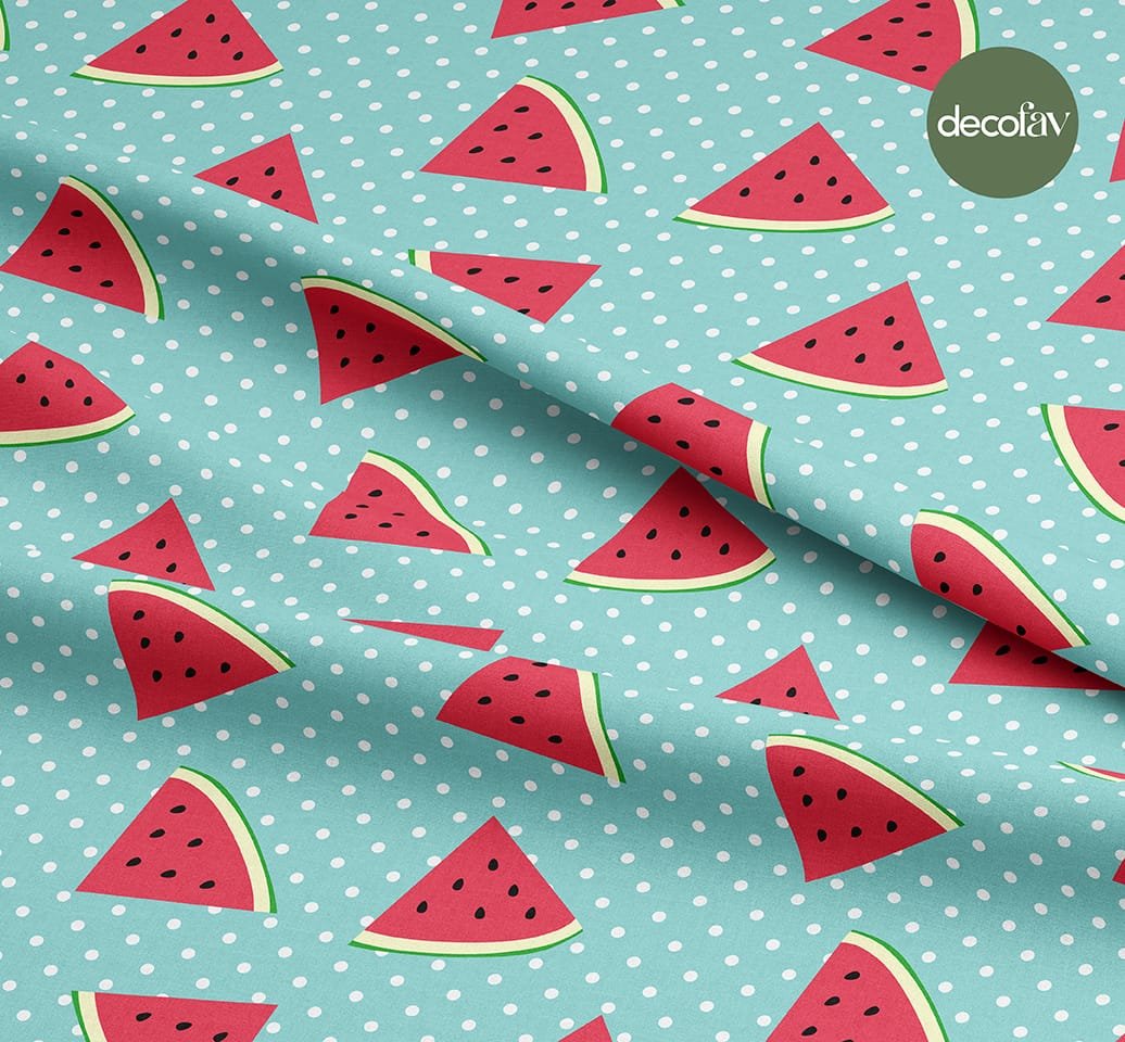 Watermelon Point Patterned Digital Printed Fabric