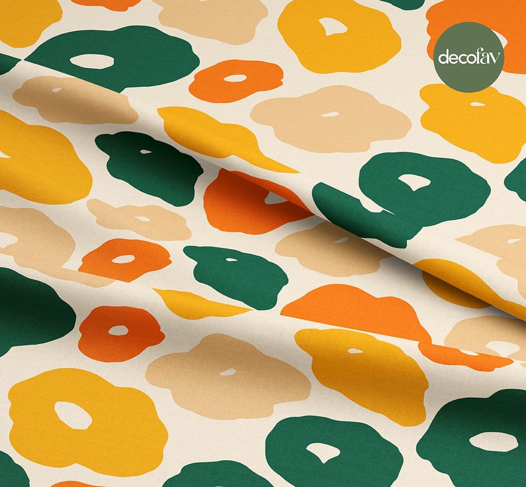 Colorful Geometric Patterned Digital Printed Fabric