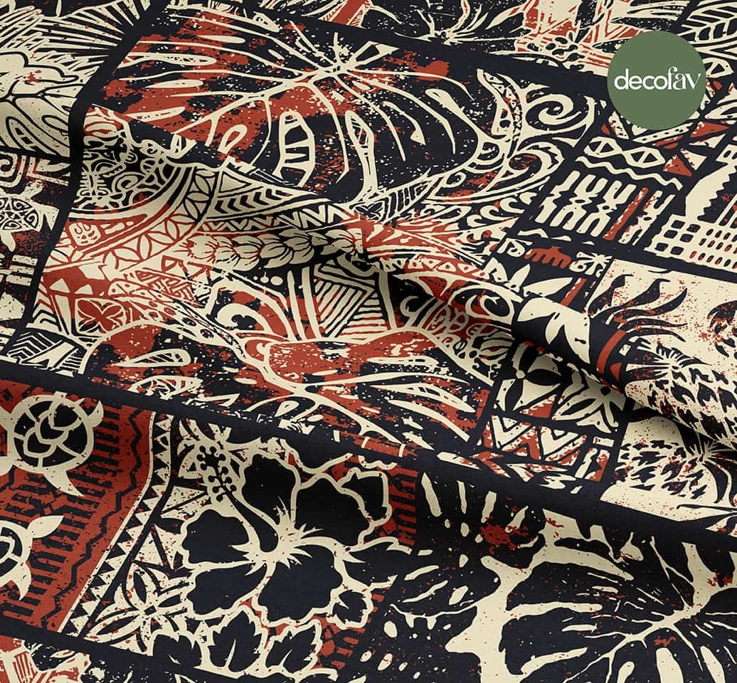 Etnik Desenli Dijital Baskılı Kumaş