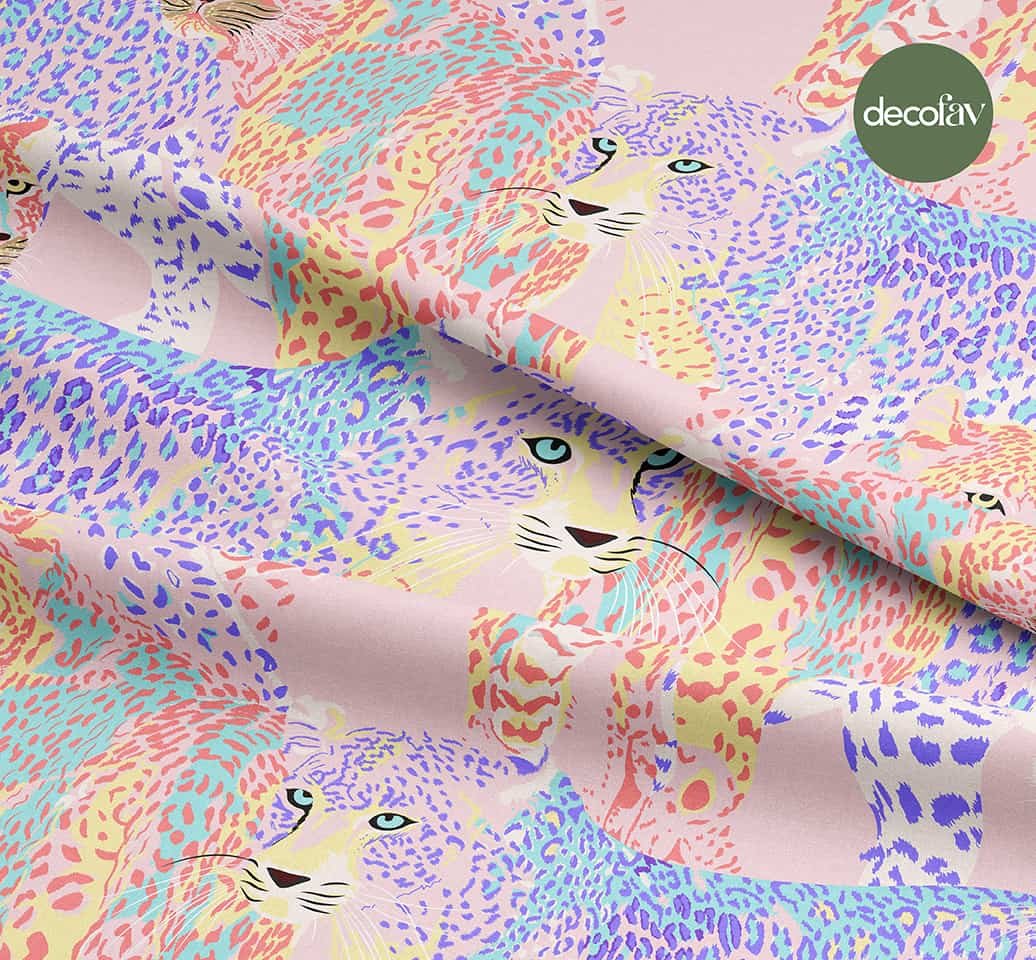 Soft Colors Leopard Pattern Digital Printed Fabric