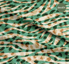 Leopard Zebra Mixed Animal Pattern Digital Printed Fabric