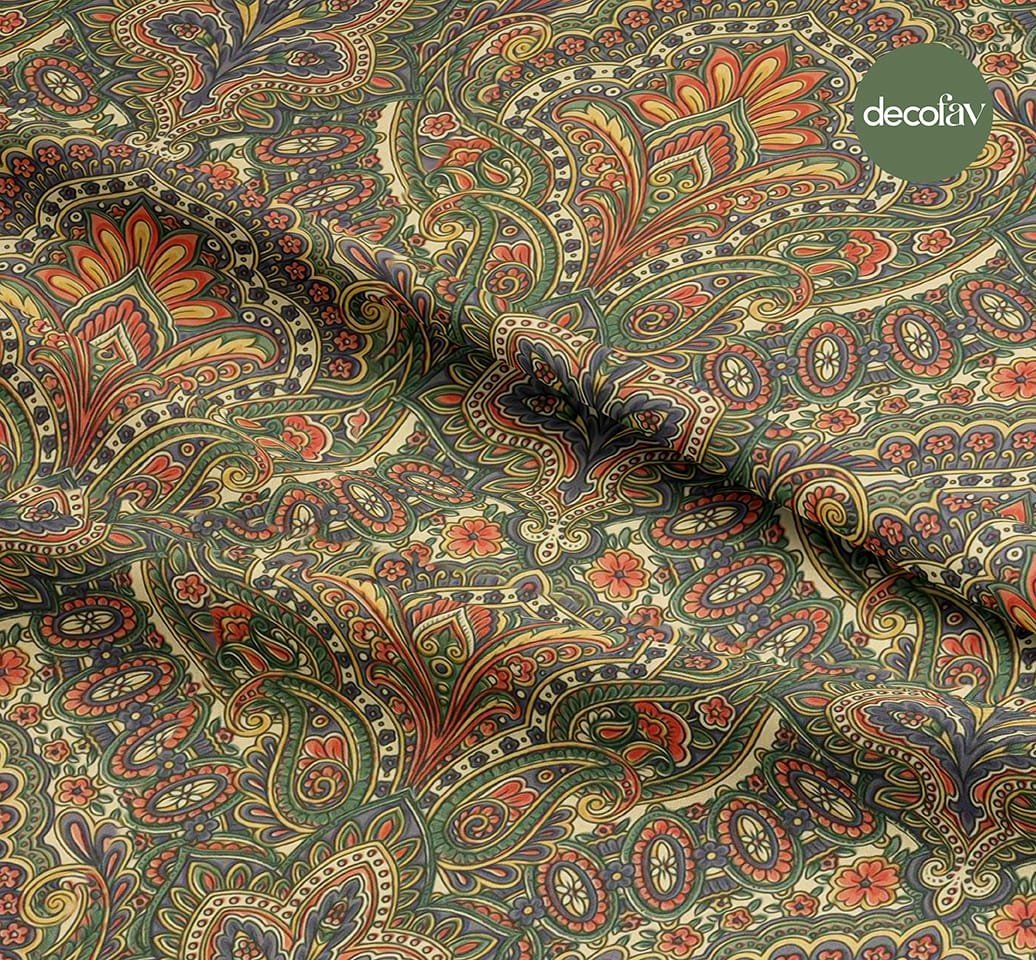 Oryantal Şal Desenli Dijital Baskılı Kumaş