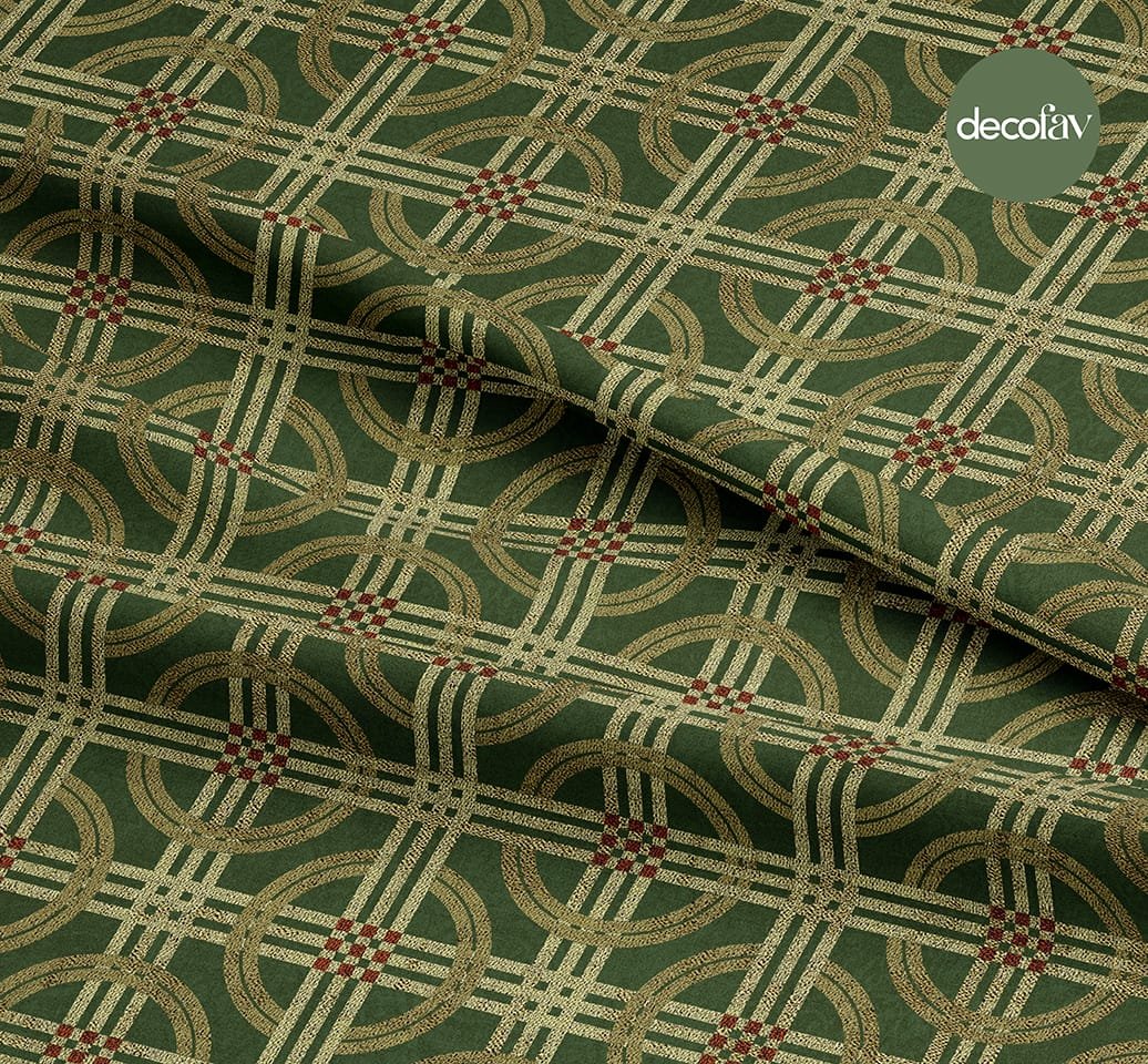 Geometrik Art Deco Desenli Dijital Baskılı Kumaş