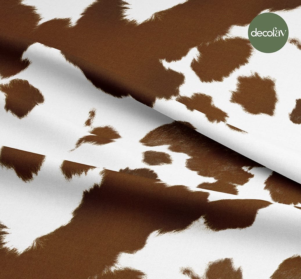 İnek Desenli Dijital Baskılı Kumaş