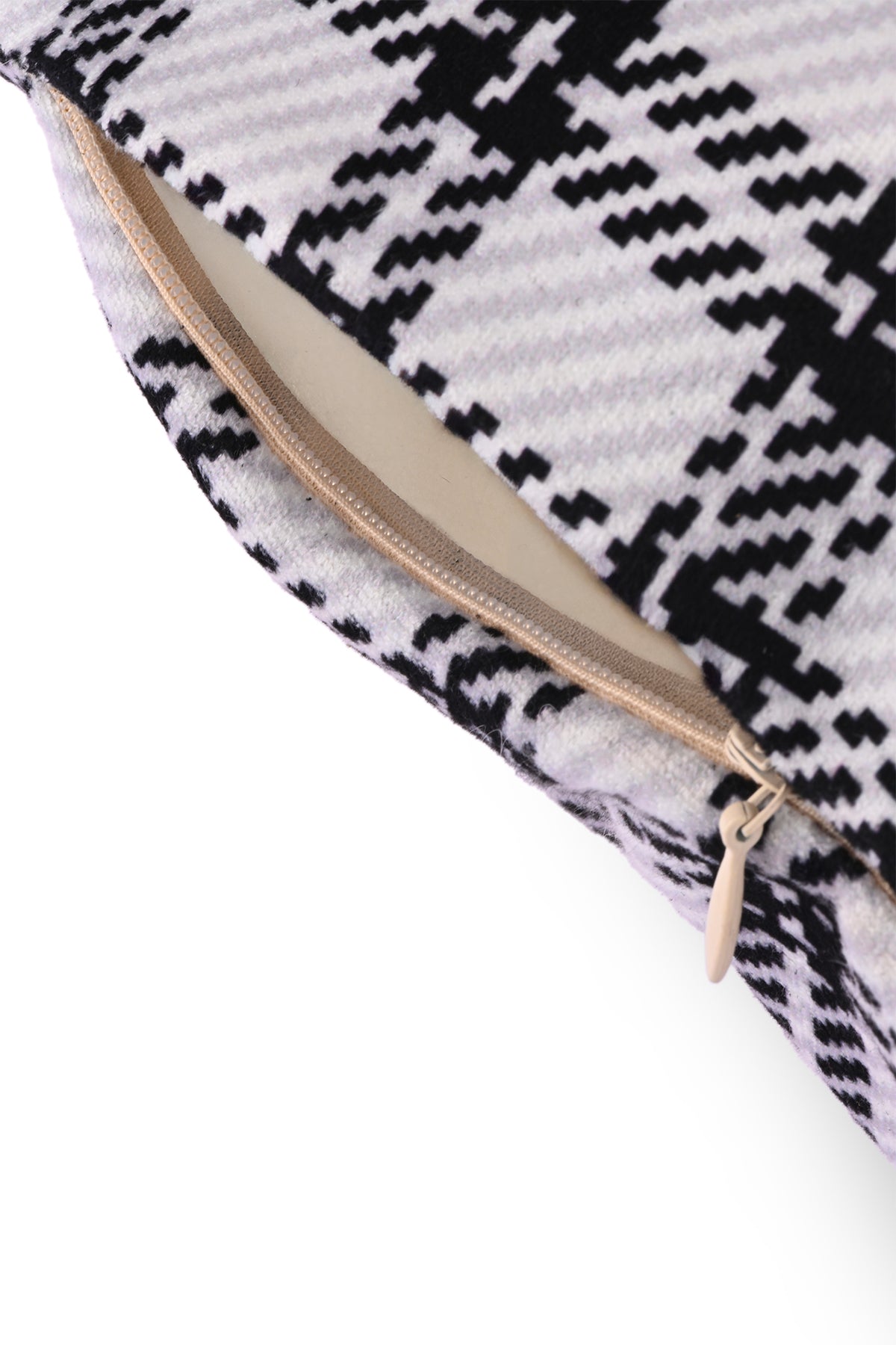 Ekose Desenli Kadife Bel Yastığı Kılıfı 55x35cm