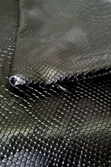 Siyah Suni Piton Deri Kırlent Kılıfı - 43x43cm