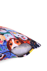 Moda Köpekler Tasarımlı Kırlent Kılıfı 43x43cm