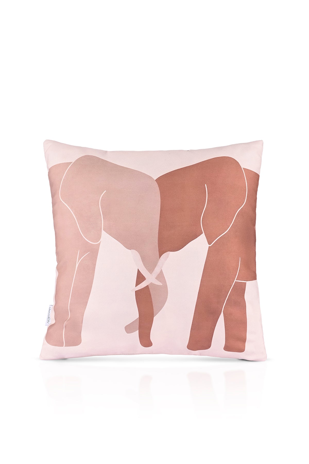 Minimalist Sevgi Dolu Filler Silüet Tasarımlı Kırlent Kılıfı 43x43 cm