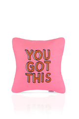 You Got This Motive Edici Yazılı Pembe Kırlent Kılıfı – 43x43cm