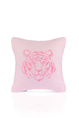 Pink Roar Soyut Kaplan Baş Desenli Kırlent Kılıfı – 43x43cm