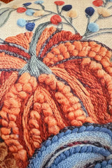 Kabak Tasarımlı Saçaklı Kırlent Kılıfı 3D Punch Nakış Efekt Dijital Baskılı 43x43cm