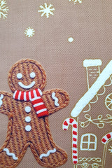 Şeker Kasabası Zencefilli Gingerbread Kırlent Kılıfı - 43x43cm