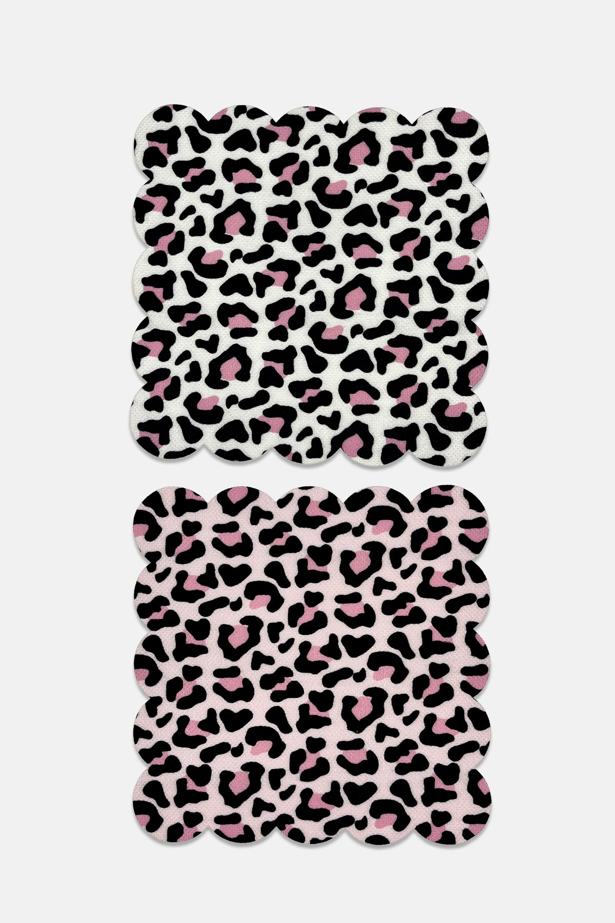 Pink Background Leopard Pattern Digital Printed Cocktail Napkin Washable Laser Cut