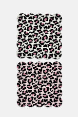 Pink Background Leopard Pattern Digital Printed Cocktail Napkin Washable Laser Cut