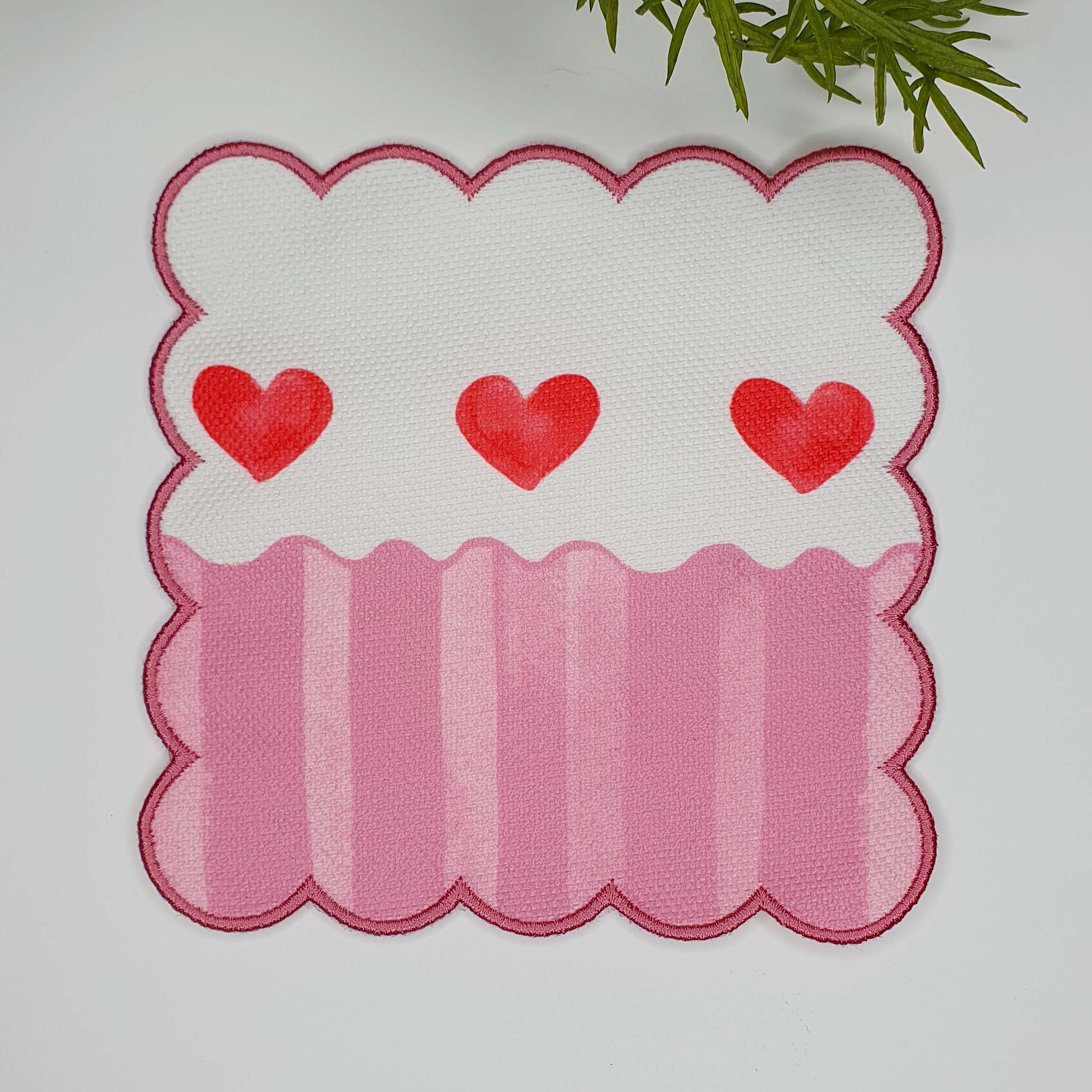 Romantic Blue Striped Bow Patterned Embroidered Edge Fabric Cocktail Napkin 1 Piece