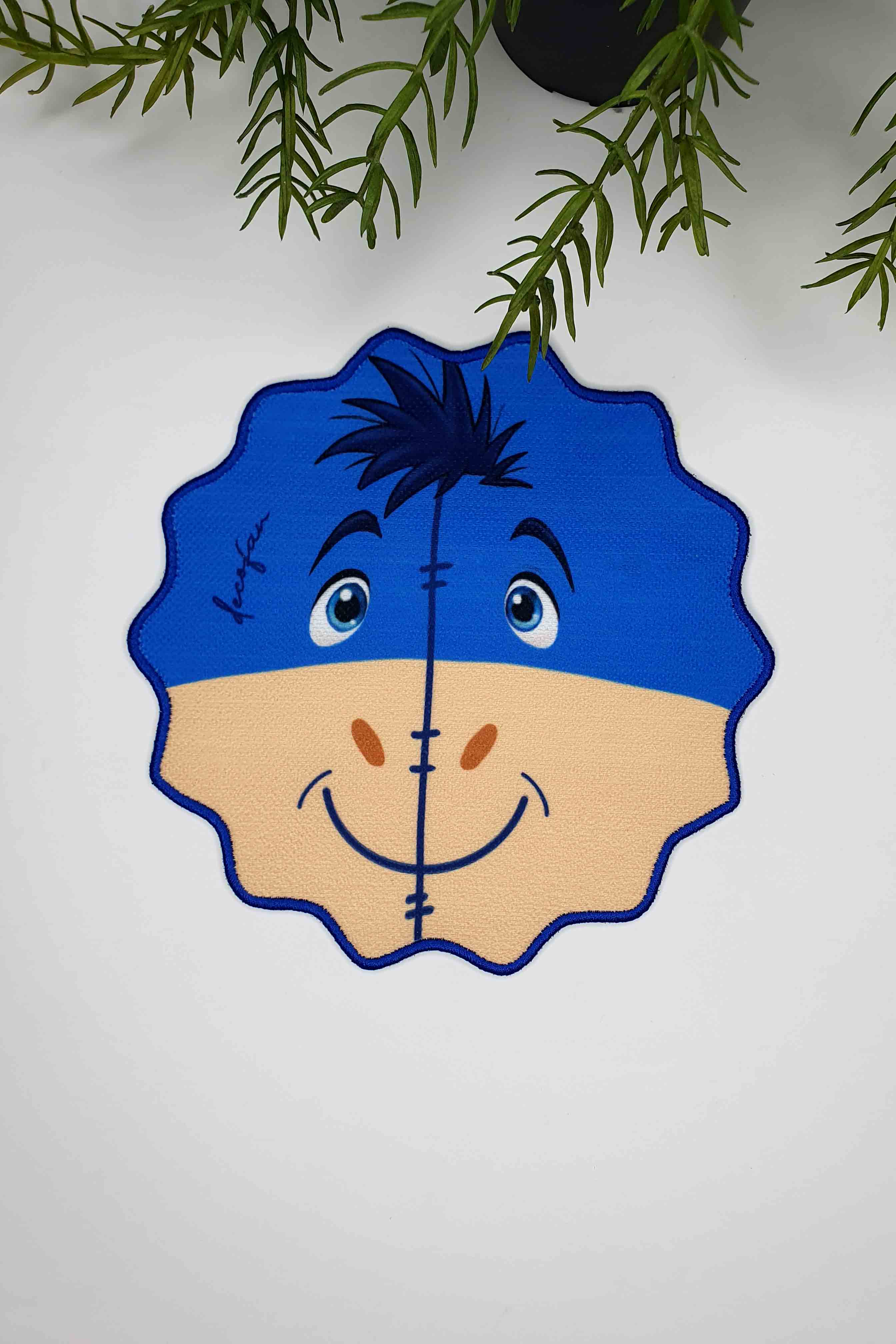 Oval Dekoratif Nakış Kenarlı Sevimli Eşek Yüzü Desenli Kokteyl Peçetesi 1 Adet