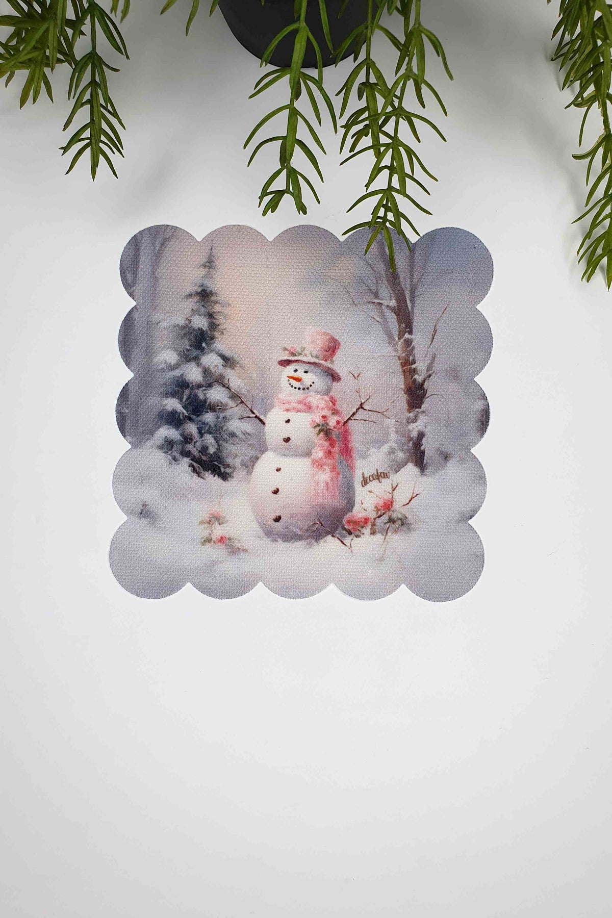 Snowman Delight Kardan Adam Lazer Kesim Kokteyl Peçetesi 1 Adet - Decofav | Kırlent, Sofra Tekstili, Kumaş