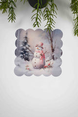 Snowman Delight Kardan Adam Lazer Kesim Kokteyl Peçetesi 1 Adet - Decofav | Kırlent, Sofra Tekstili, Kumaş