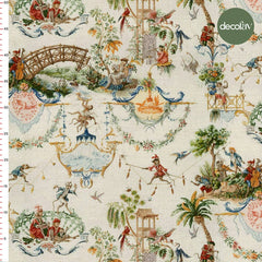 Digitally Printed Fabric with Traditional Chinese Art Objects Pattern