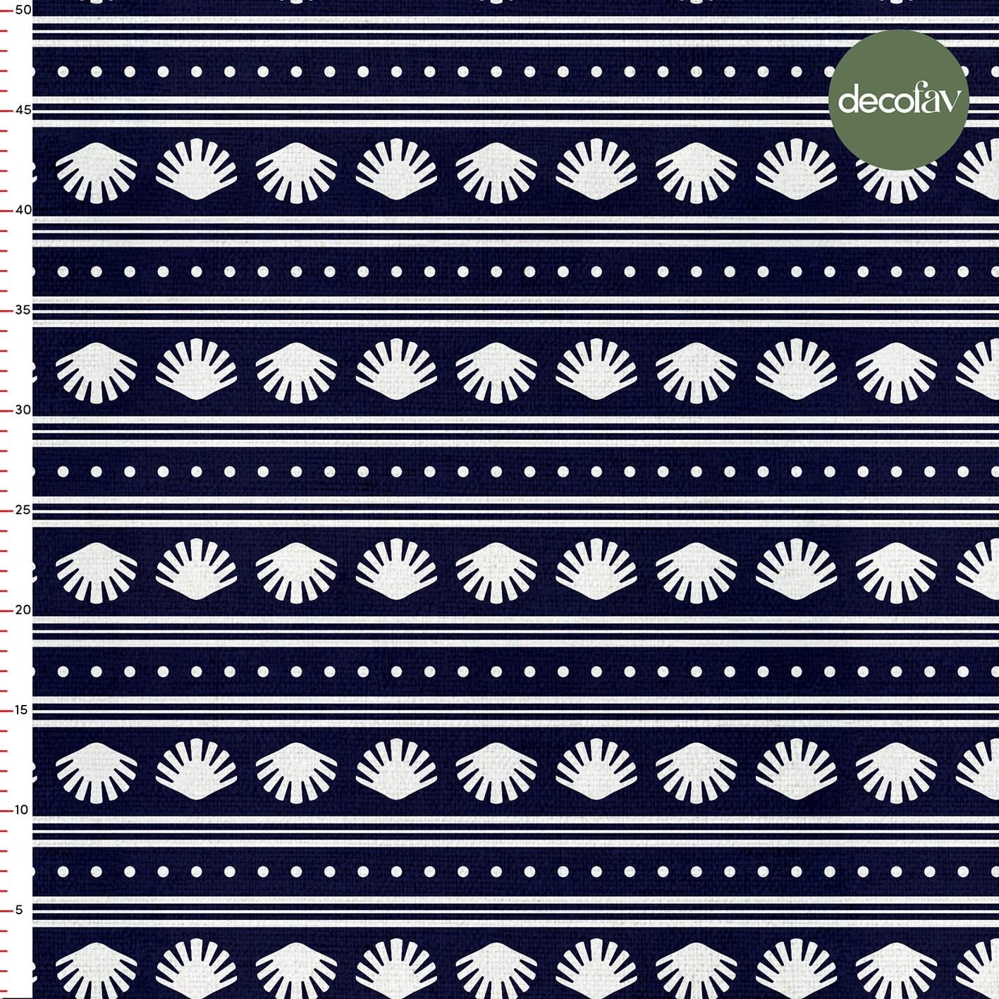 Striped Seashell Dot Pattern Digital Printed Fabric