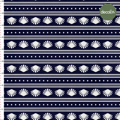 Striped Seashell Dot Pattern Digital Printed Fabric
