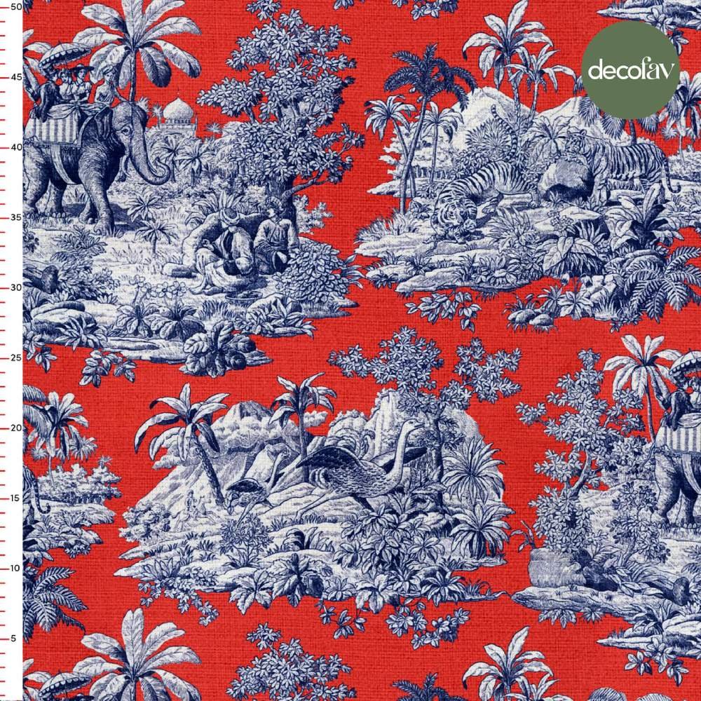 Digitally Printed Fabric with Safari Trip Pattern