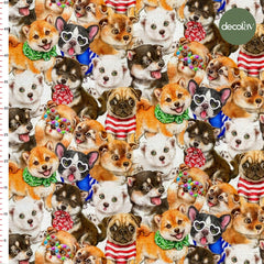 Cute Dogs Digital Printed Fabric
