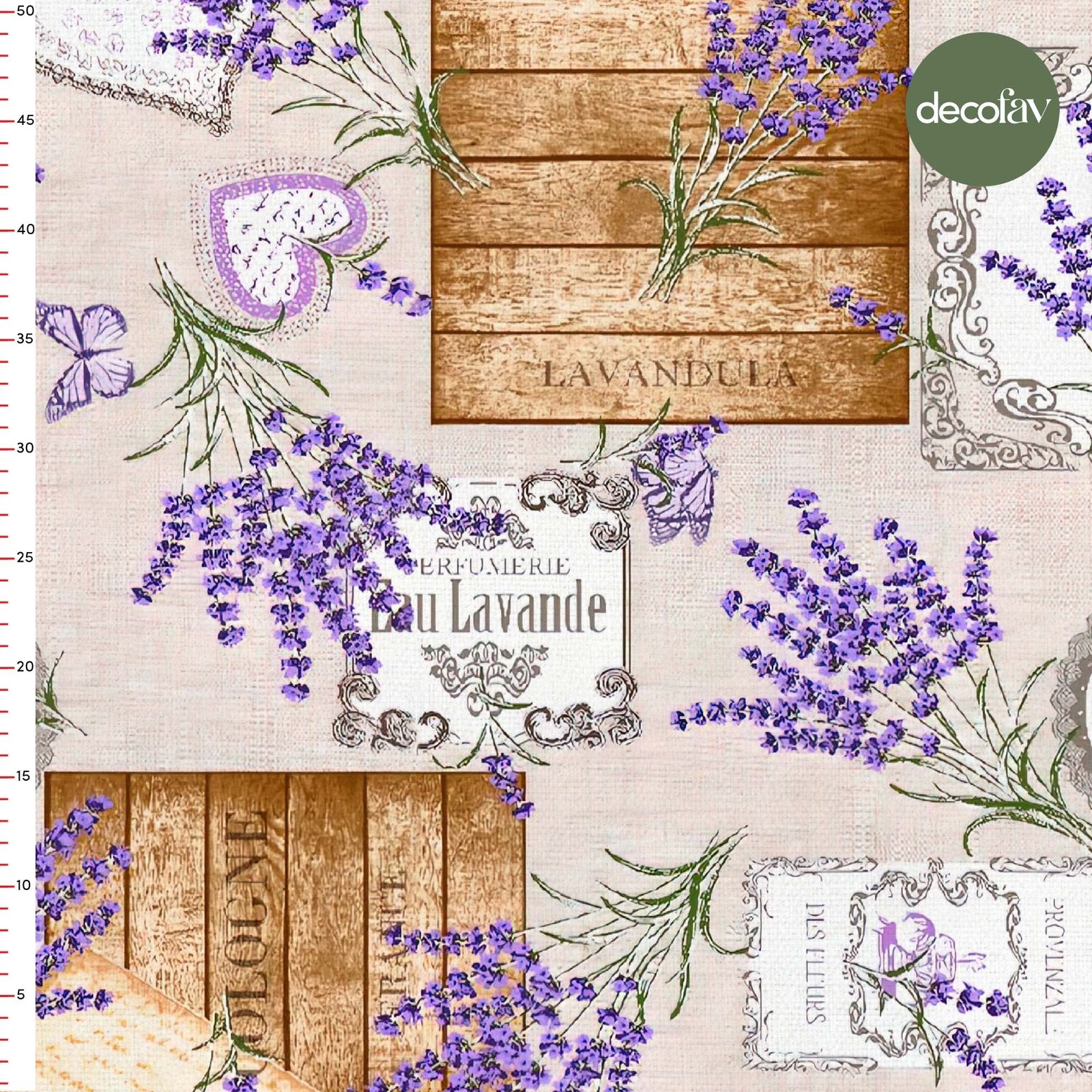 Rustic Lavender Story Patterned Digital Printed Fabric
