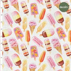 Ice Cream Patterned Digital Printed Fabric